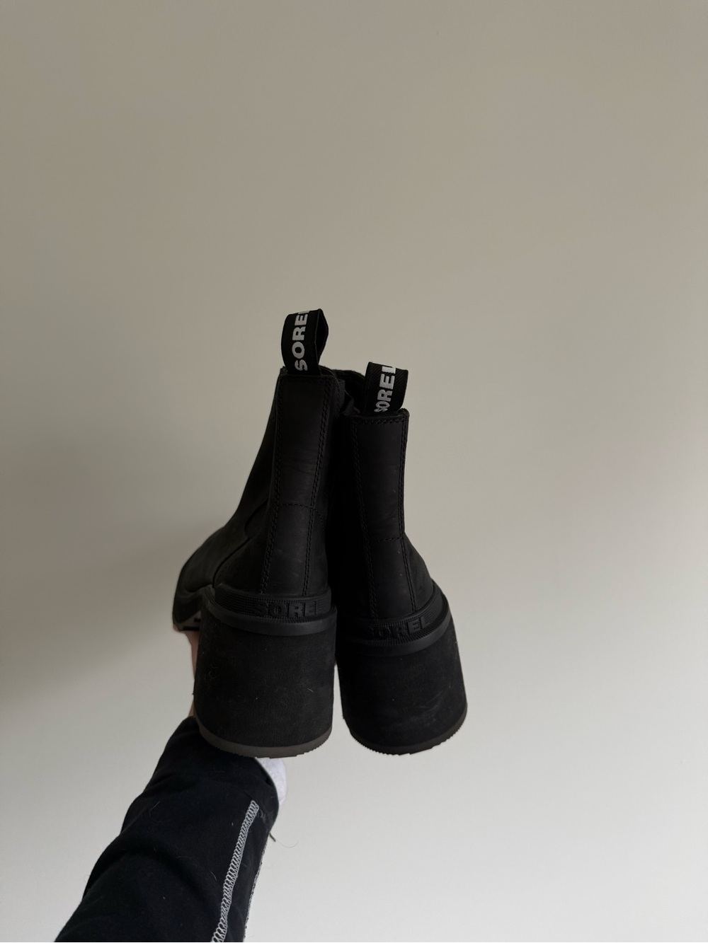 Sorel Black Heeled Chelsea Lug Boot - Picture 3 of 5
